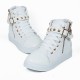 Canvas Fashion Casual Zipper Women Sneaker - White image