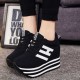 Thick Bottom Muffin Platform Laces Up Sneakers - Black image