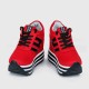 Thick Bottom Muffin Platform Laces Up Sneakers - Red image