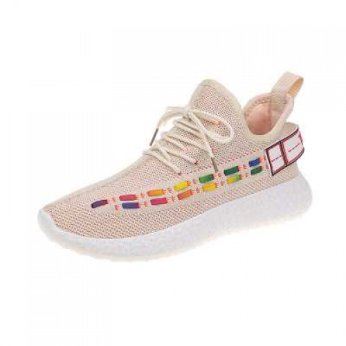 Double Stripes Color contrast Running Sneakers - Cream image
