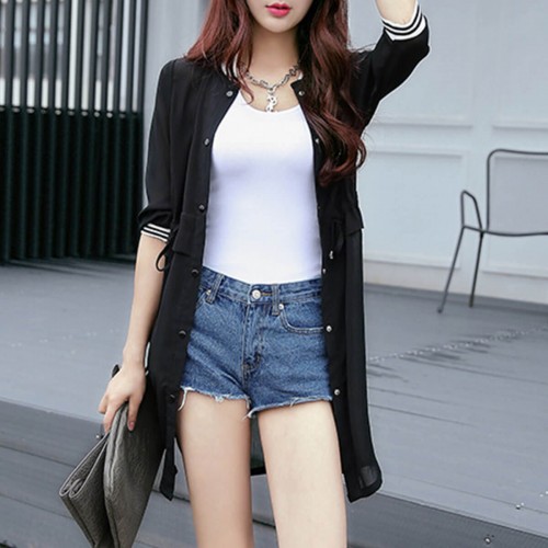 Long Sleeve Vintage Chiffon Ladies Cardigans 