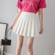 Tremor High Waist Elastic Pleated Mini Skirt - White