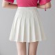 Tremor High Waist Elastic Pleated Mini Skirt - White