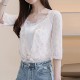 Flounce Floral Lace Short Sleeve Mini Cardigan Shrug - White