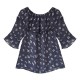 Delicate Off Shoulder floral chiffon blouse - Black image