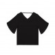 Women's Loose Butterfly Sleeves V-neck Casual Shirt - Black