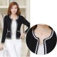 Long-sleeve Cardigan Short Skinny Ladies Jacket - Black image