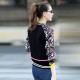 Floral Blackpink Streetwear Long Sleeve Jacket - Black image