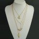 Women Fashion Multi Layered Necklace with Angle Wings-Golden image