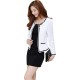 Long-sleeve Cardigan Short Skinny Ladies Jacket - White image