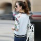 Floral Blackpink Streetwear Long Sleeve Jacket - White image