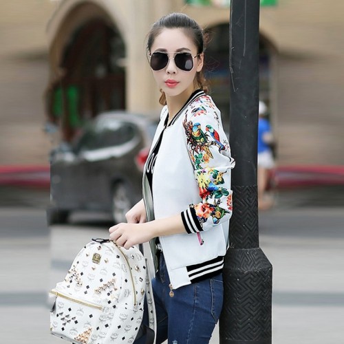 Floral Blackpink Streetwear Long Sleeve Jacket - White image