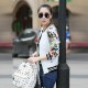 Floral Blackpink Streetwear Long Sleeve Jacket - White image