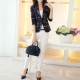 Red Green Plaided Slim Blazer Wome Jacket - Red image