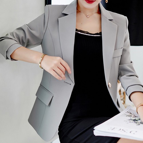 Formal Wear Slim Blazer Suit Jacket - Grey image