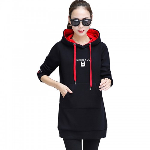Elegant Long Sleeve Tide Striped Black Sweater - Black image