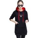 Elegant Long Sleeve Tide Striped Black Sweater - Black image