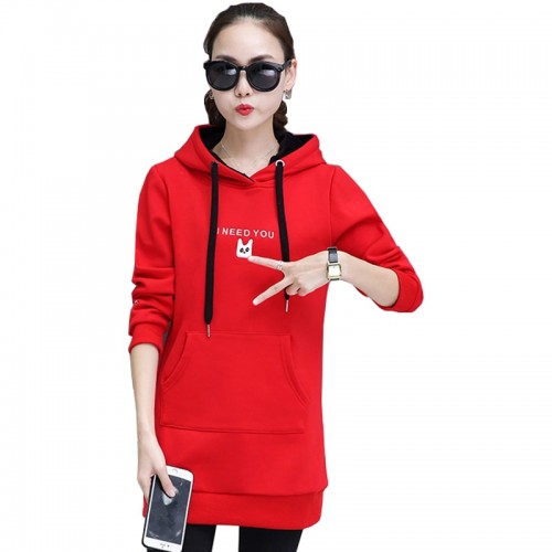 Elegant Long Sleeve Tide Striped Red Sweater - Red image
