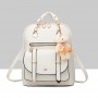 Teddy Bear Hanging Stylish Leather Backpack - Cream