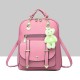 Teddy Bear Hanging Stylish Leather Backpack - Pink image