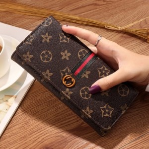 Mini Designers Texture Handy Women Wallet - Brown