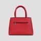 Snake Pattern Zip Closure Tote Shoulder Handbag - Red image