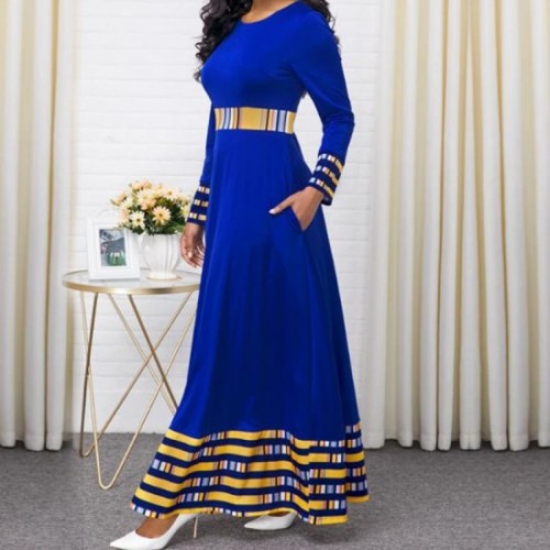 Long Sleeved High Waist Maxi Dress 