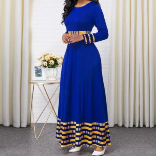Long Sleeved High Waist Maxi Dress 
