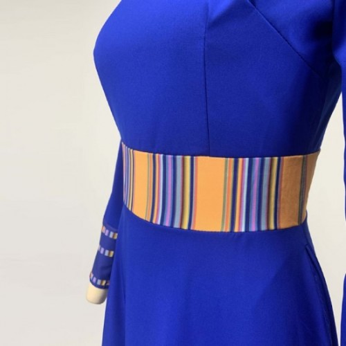 Long Sleeved High Waist Maxi Dress 