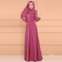 Arabic Elegant Style Long Sleeved Maxi Dress - Pink