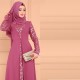 Arabic Elegant Style Long Sleeved Maxi Dress - Pink image