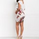 Elegant Floral Print Sleeveless Midi Dress - White image