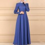 Front Button Long Sleeved kaftan Dress - Blue