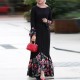 Floral Printed Front Button Long Sleeve Maxi Dress - Black image