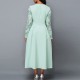 Lace Patchwork Stitching High Waist Evening Dress - Light Green image