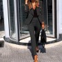 Elegant Ladies Formal Pant Two Piece Suit - Black