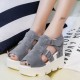 Waterproof Platform Thick Sole Wedge Sandal -Grey image