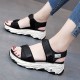 Women Casual Strap Sporty Magic Cushion Wedge Heel Sandal - Black image