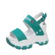 Women Fashion Open Toe Buckle High Heel Chunky Sandal - Light Green image
