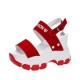 Women Fashion Open Toe Buckle High Heel Chunky Sandal - Red image