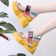 Thick Bottom Transparent Crystal Belt Buckle Sandal - Yellow image