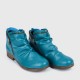 New Trendy Zipper Fold Low Heel Women Boot - Blue image