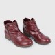 New Trendy Zipper Fold Low Heel Women Boot - Red image