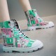 Trendy High Top Lace Up Hip Hop Martin Sneakers - Blue image