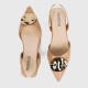 Classic Pointed Close Toe Flat Sandal - Beige image
