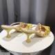 French Fashion Revert Pointed Mid Stiletto Heel Shoes - Yellow image