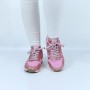 Glitter Sequin Lace Up Casual Sneakers -Pink