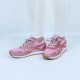 Glitter Sequin Lace Up Casual Sneakers -Pink image