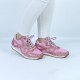 Glitter Sequin Lace Up Casual Sneakers -Pink image