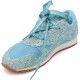 Glitter Sequin Lace Up Casual Sneakers -Light Blue image
